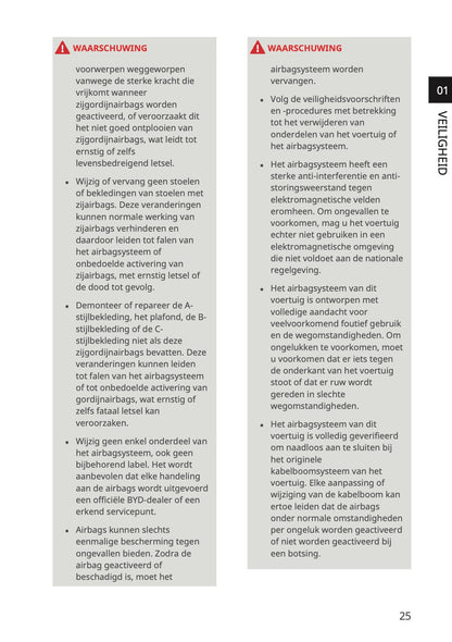 2023-2026 BYD Seal U EV Owner's Manual | Dutch