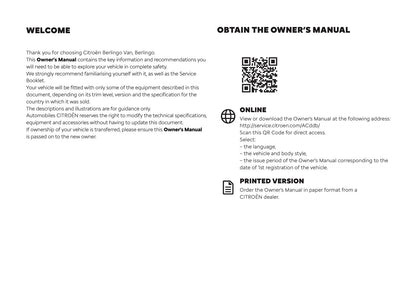 2026 Citroën Berlingo Owner's Manual | English