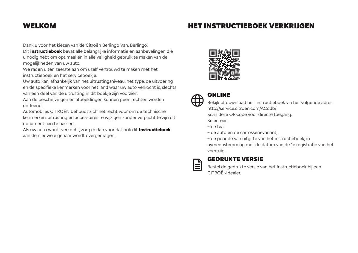 2026 Citroën Berlingo Gebruikershandleiding | Nederlands