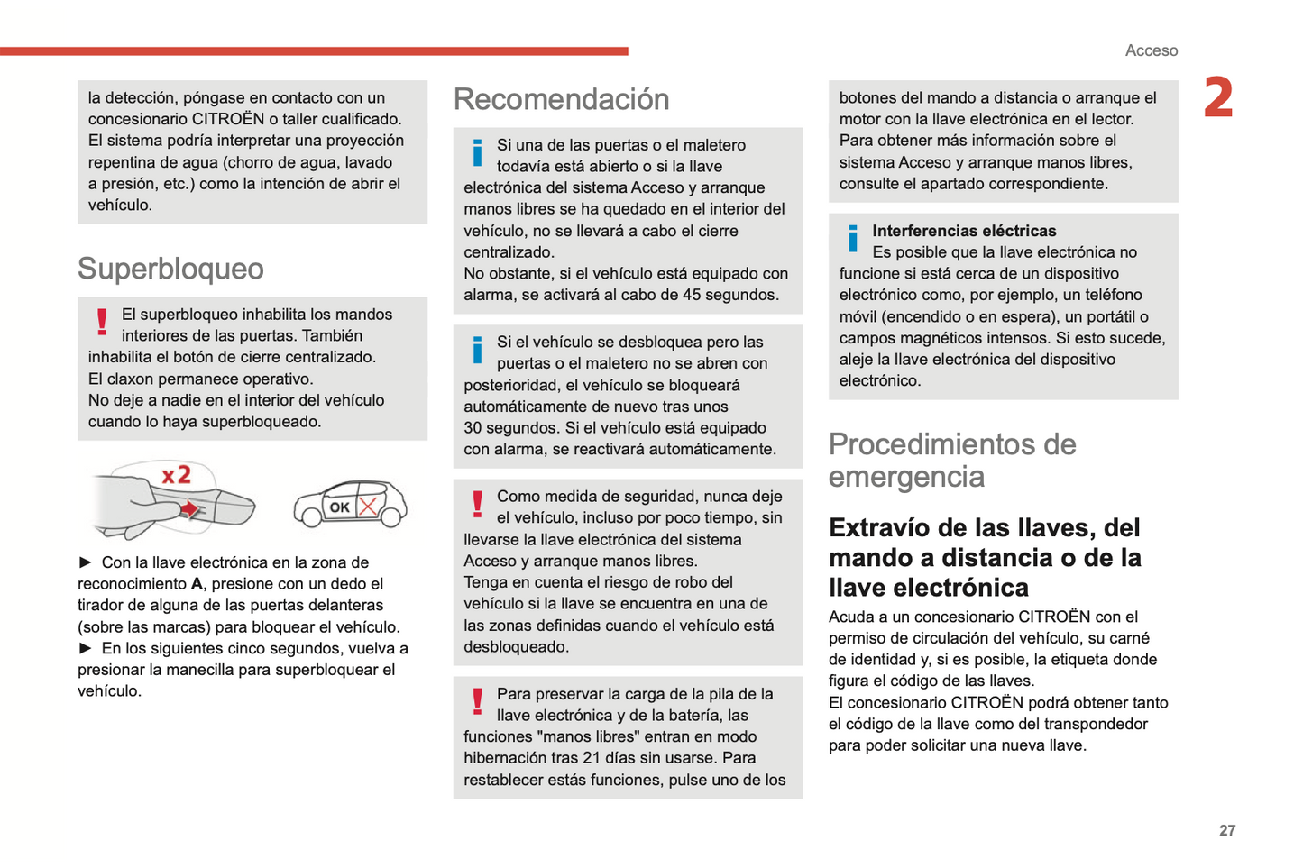 2022-2024 Citroën C3 Owner's Manual | Spanish