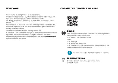 2026 Citroën C4/C4 X Owner's Manual | English