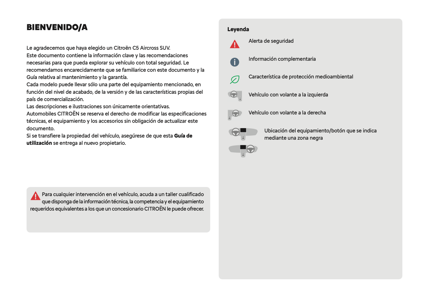 2024 Citroën C5 Aircross Owner's Manual | Spanish