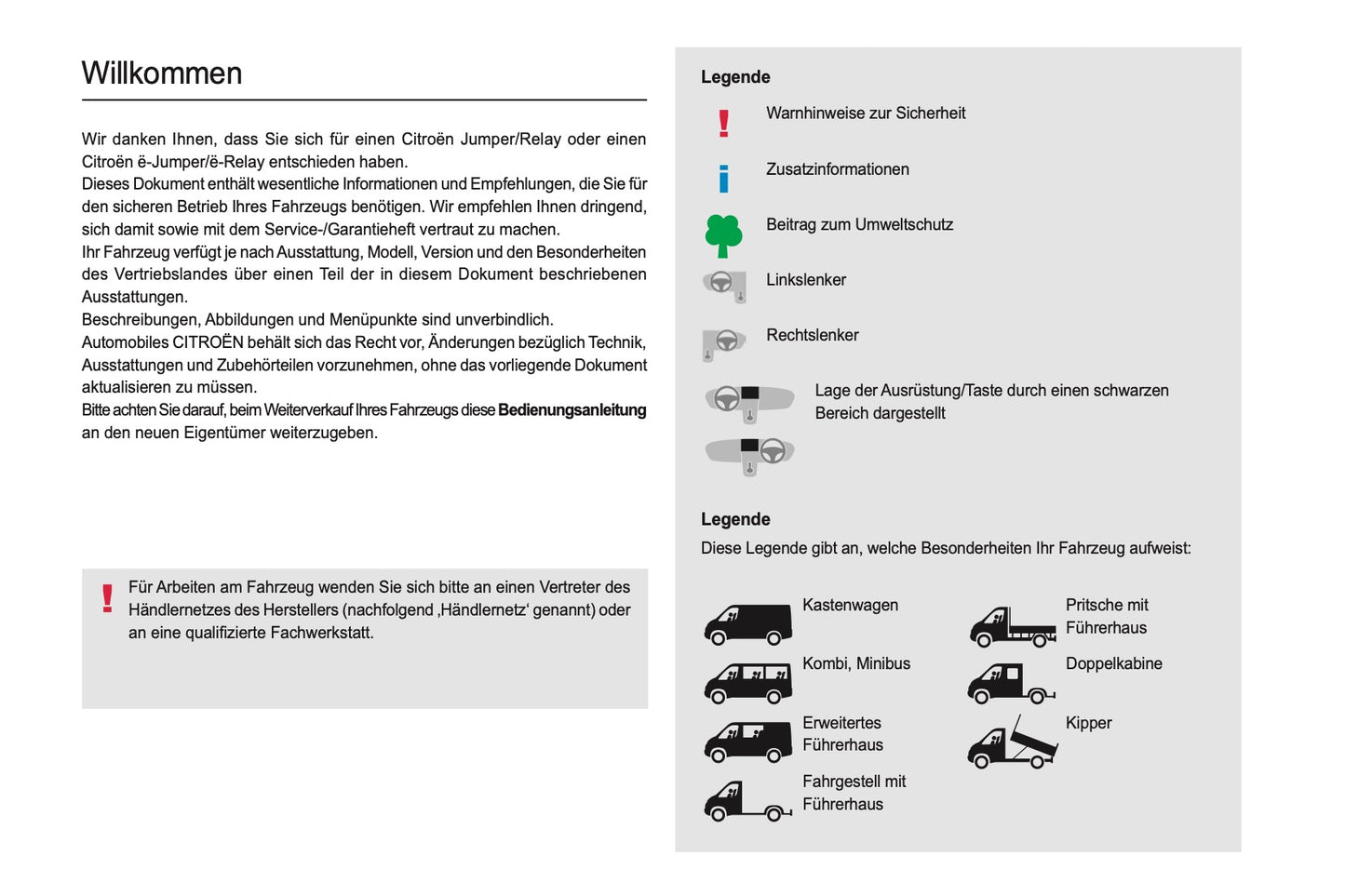 2021-2024 Citroën Jumper/Relay Owner's Manual | German