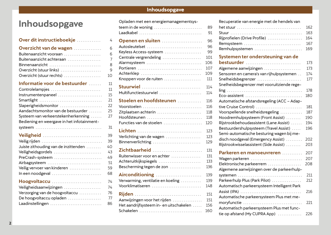 2024-2025 Cupra Born Owner's Manual | Dutch