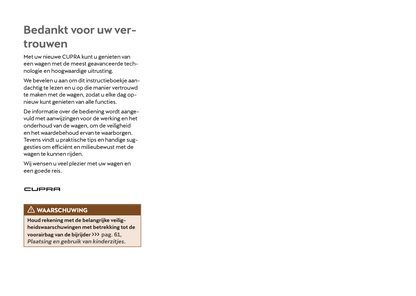 2024-2025 Cupra Tavascan Owner's Manual | Dutch