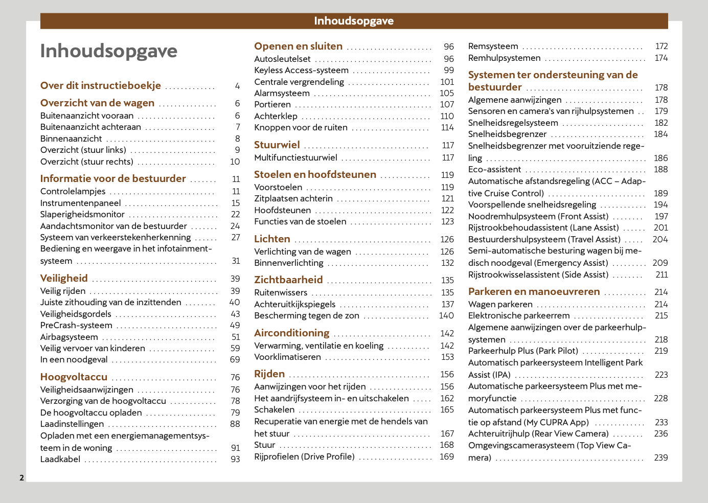 2024-2025 Cupra Tavascan Owner's Manual | Dutch