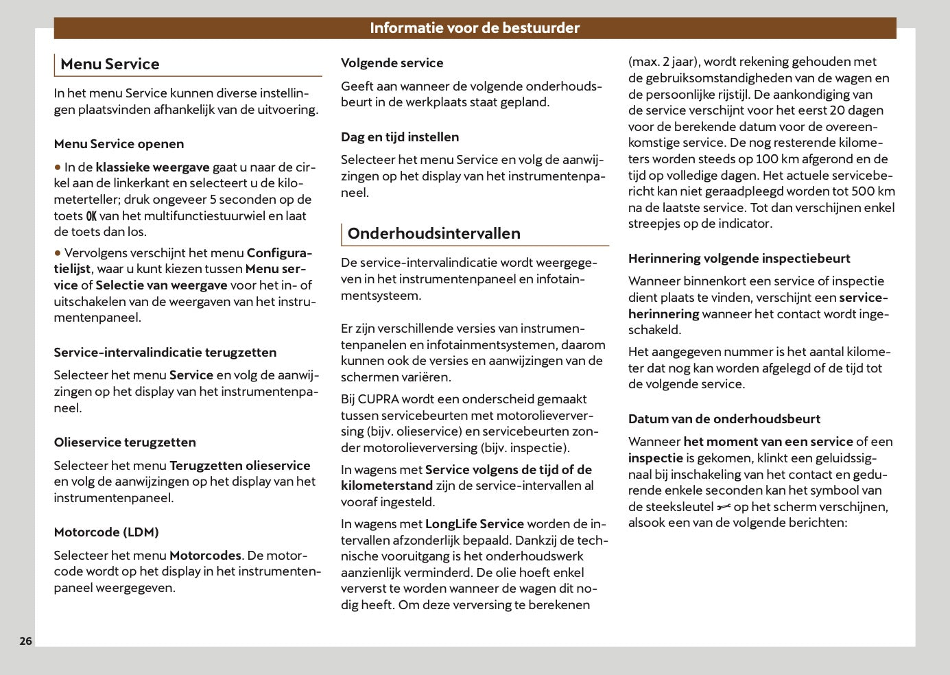 2025-2026 Cupra Terramar Owner's Manual | Dutch
