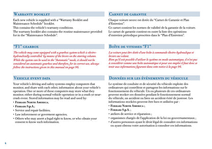 2005 Ferrari 612 Scaglietti Owner's Manual | English US