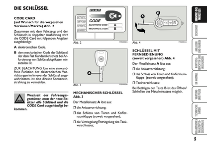 2007-2008 Fiat 500 Bedienungsanleitung | Deutsch