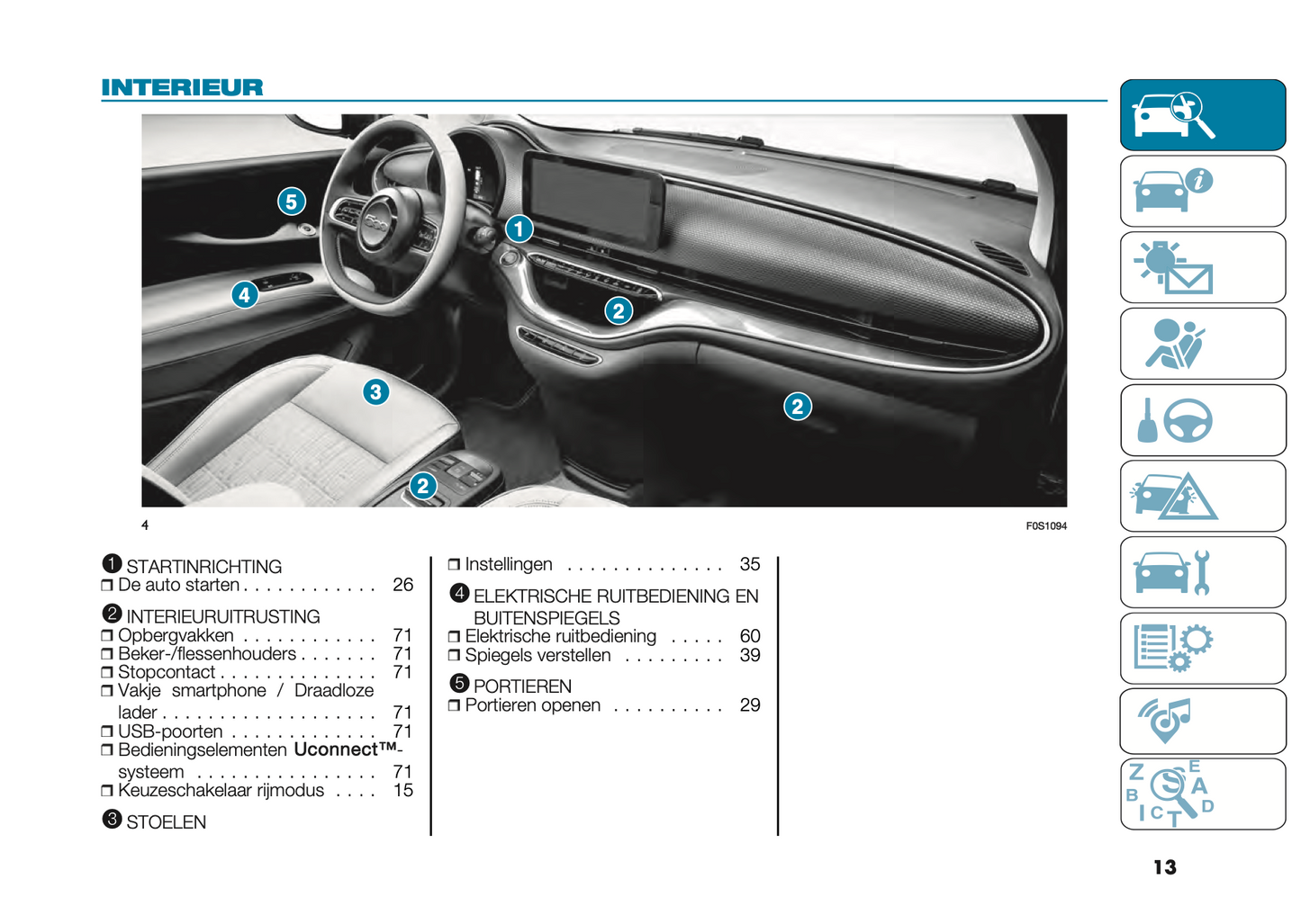 2024 Fiat 500e Owner's Manual | Dutch