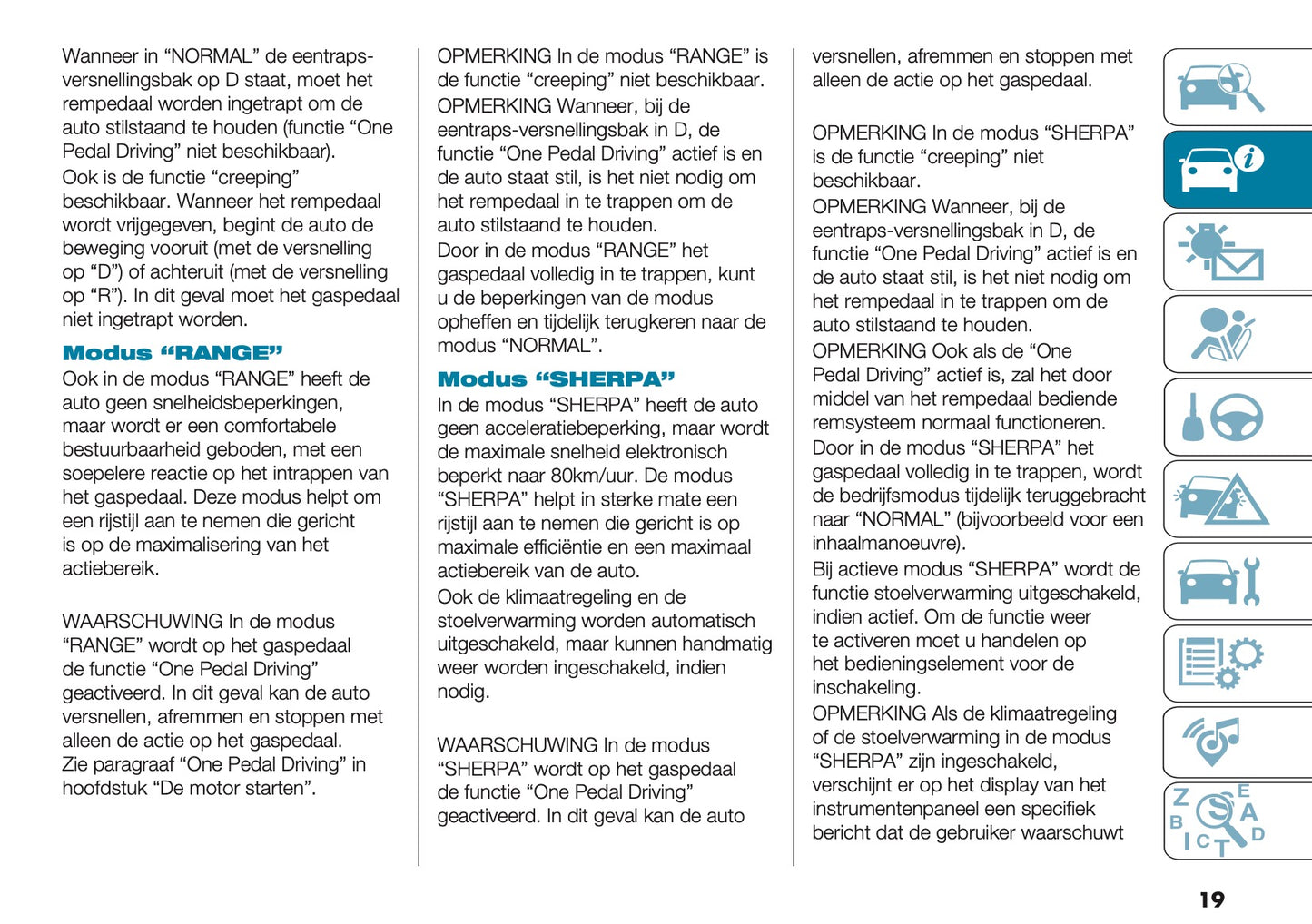 2025 Fiat 500e Owner's Manual | Dutch