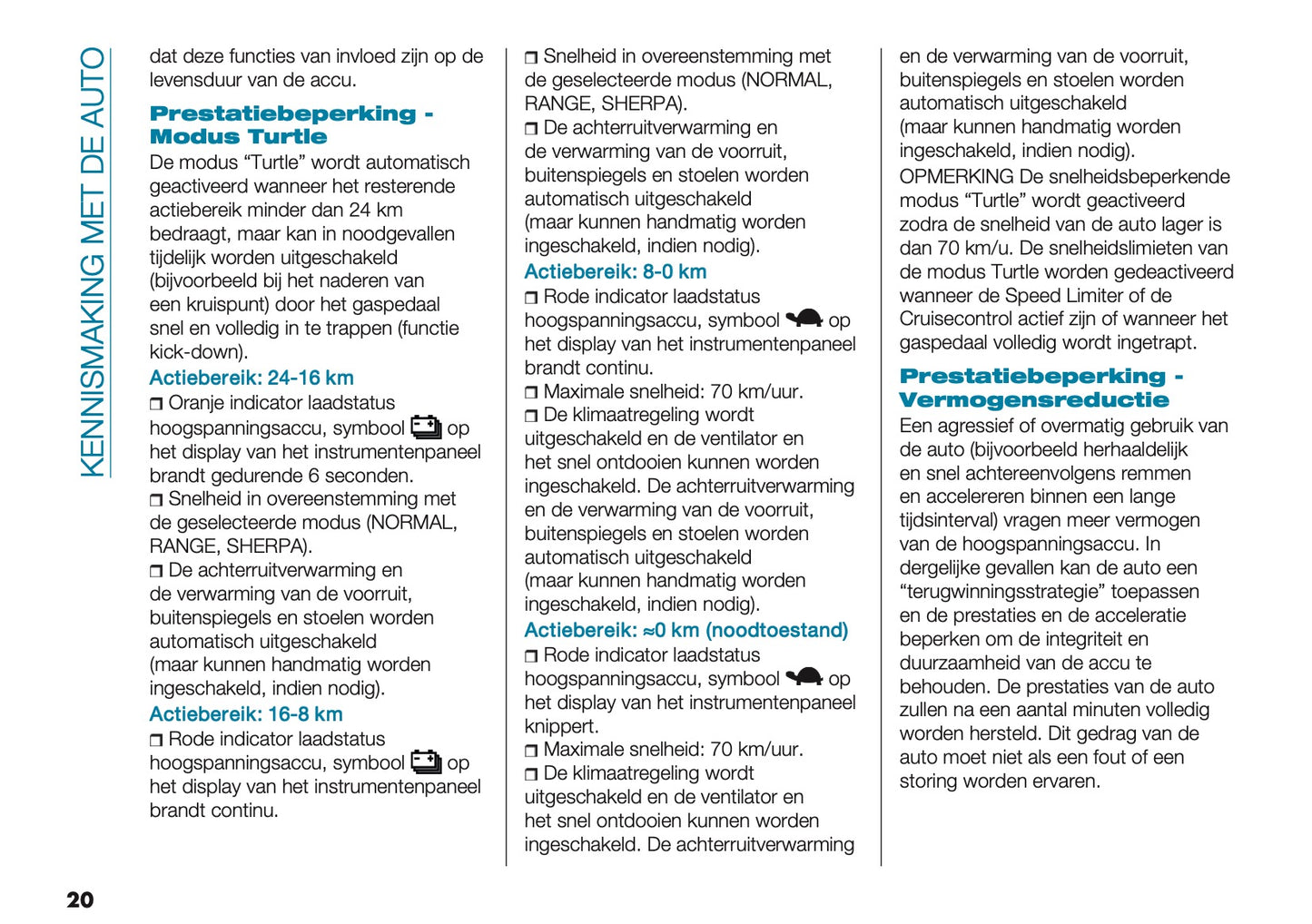 2025 Fiat 500e Owner's Manual | Dutch