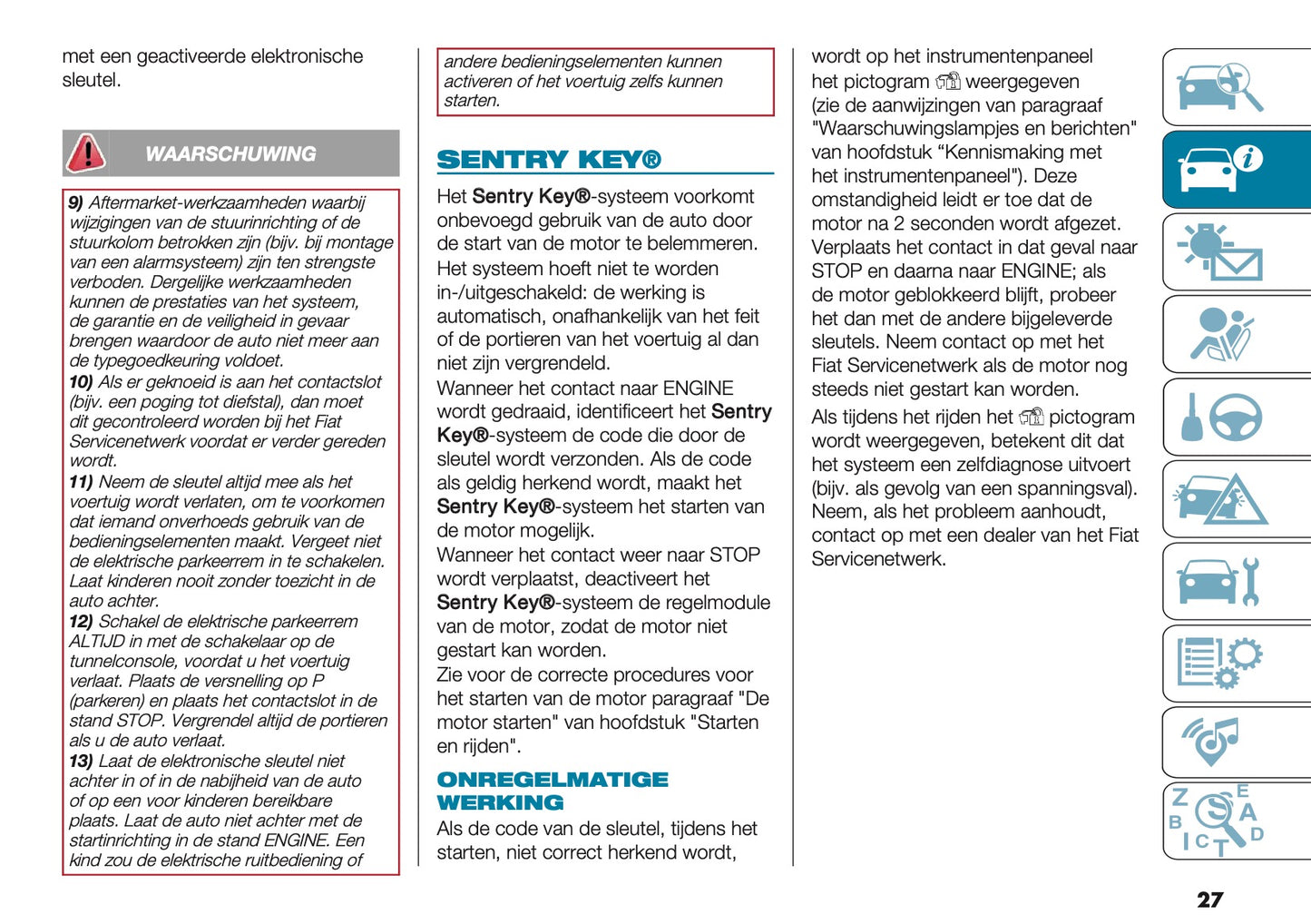 2025 Fiat 500e Owner's Manual | Dutch