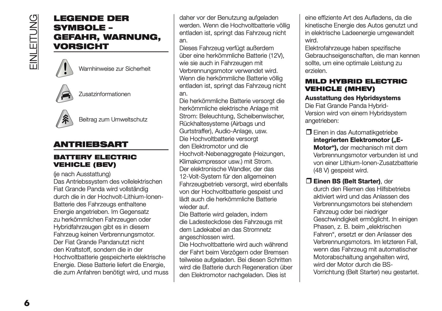 2025-2026 Fiat Grande Panda Owner's Manual | German