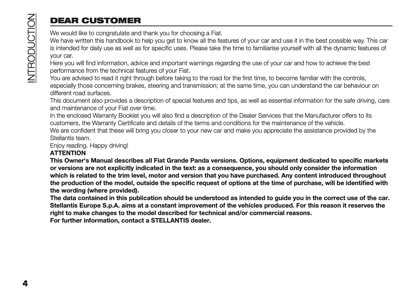 2025-2026 Fiat Grande Panda Owner's Manual | English