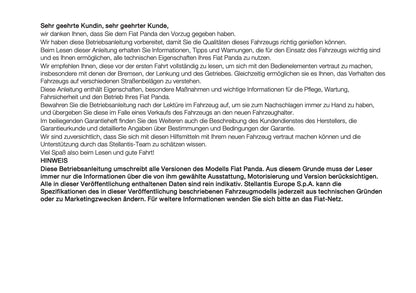 2024-2025 Fiat Panda/Panda Cross Owner's Manual | German