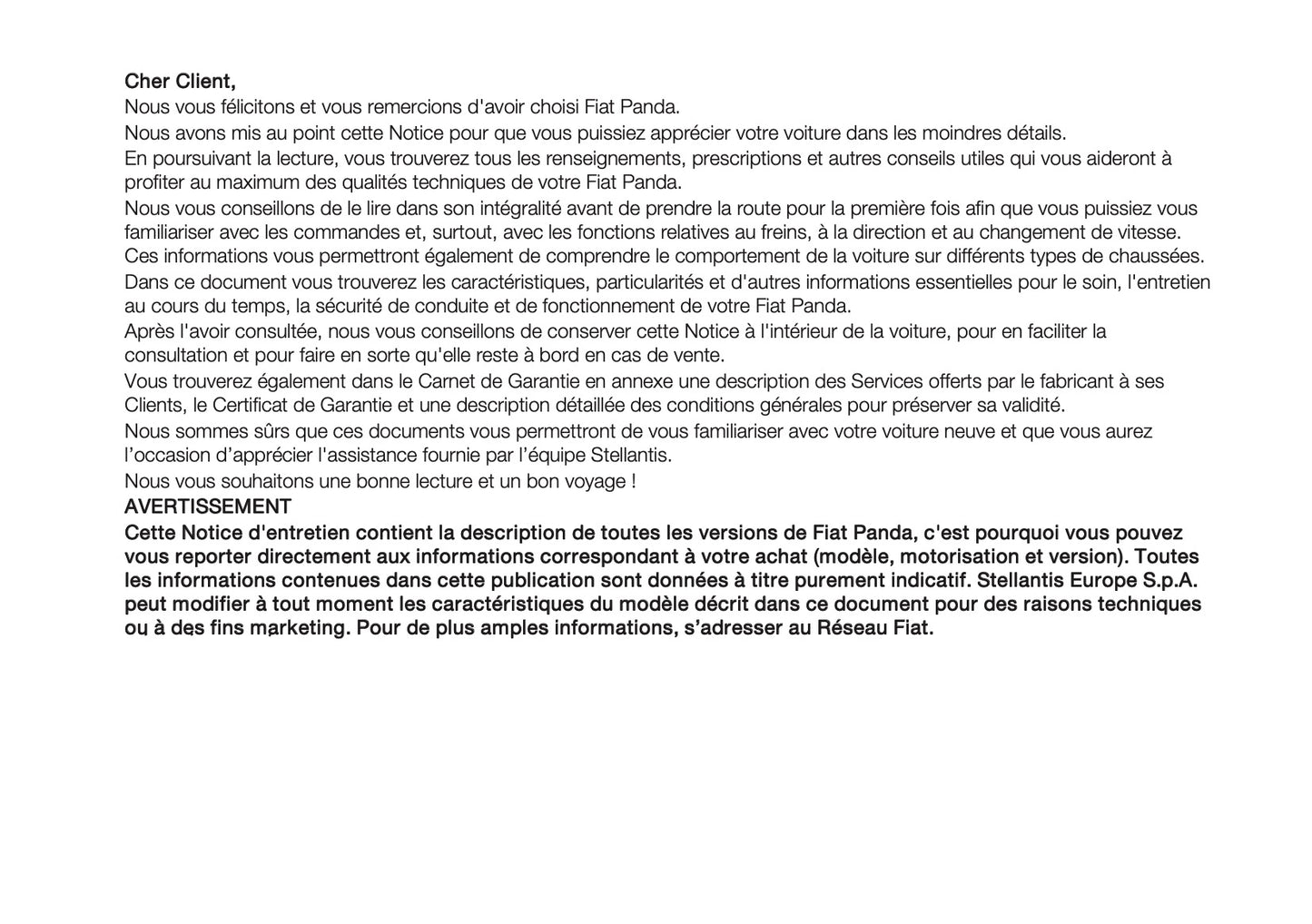2024-2025 Fiat Panda/Panda Cross Manuel du propriétaire | Français