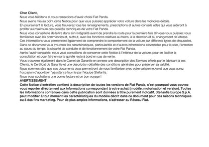 2024-2025 Fiat Panda/Panda Cross Manuel du propriétaire | Français