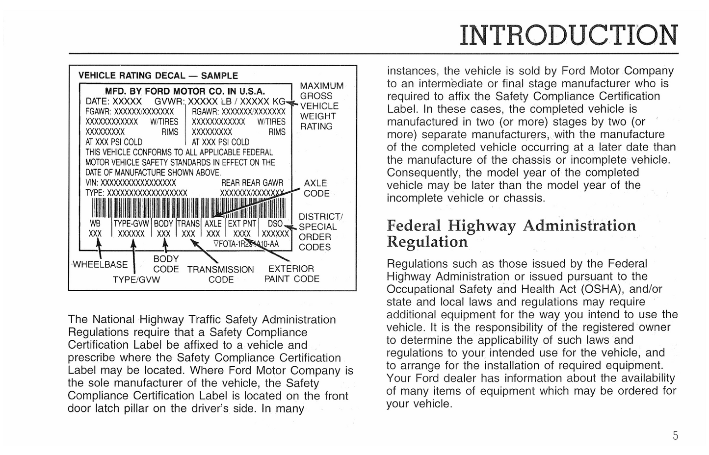 1996 Ford F&B Series Diesel Manuel du propriétaire | Anglais