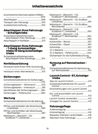 2024 Ford Focus Owner's Manual | German