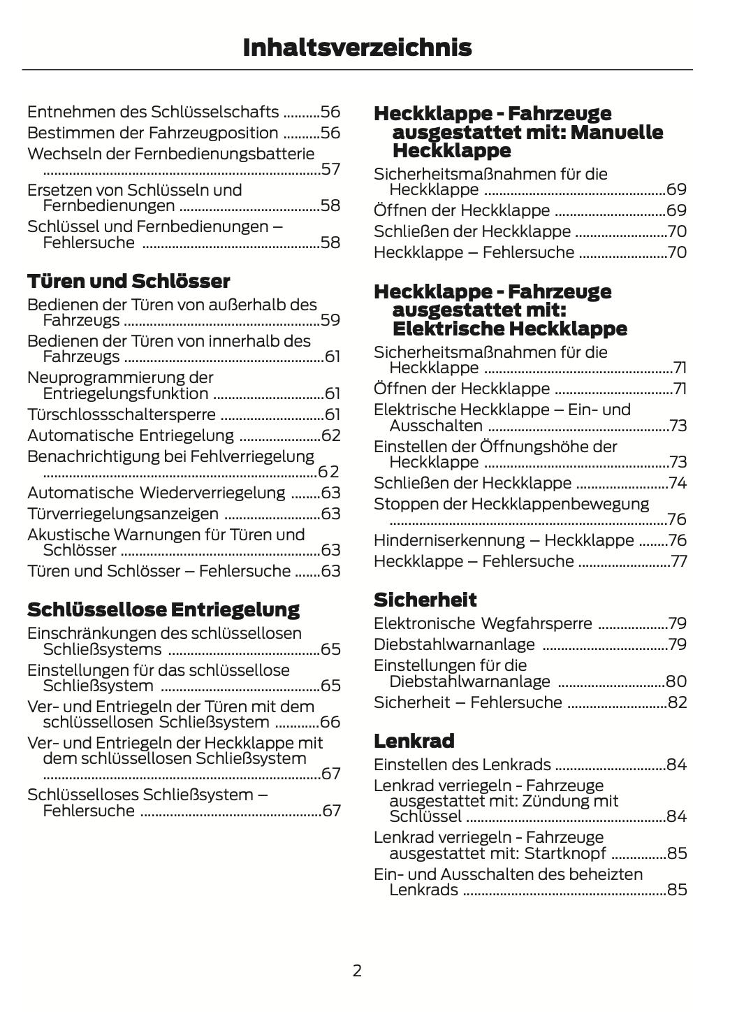 2024 Ford Focus Owner's Manual | German