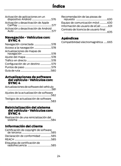 2023-2024 Ford Focus Gebruikershandleiding | Spaans