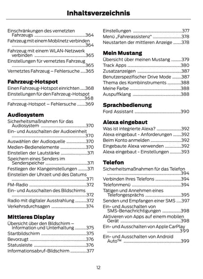 2024-2025 Ford Mustang Owner's Manual | German