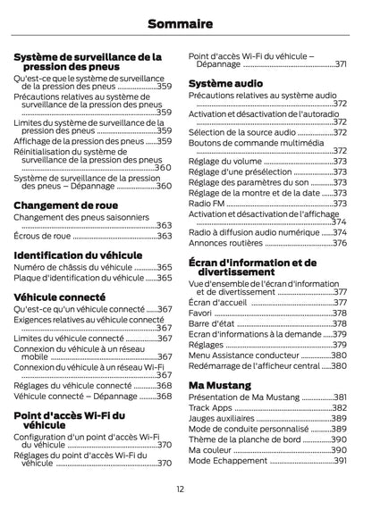 2024-2025 Ford Mustang Manuel du propriétaire | Français