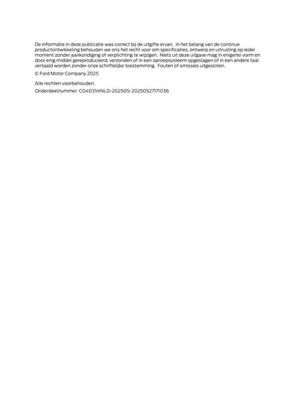 2025-2026 Ford Mustang Gebruikershandleiding | Nederlands