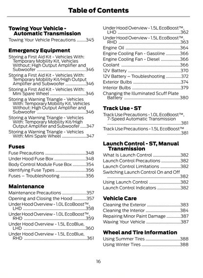 2023-2024 Ford Puma Bedienungsanleitung | Englisch