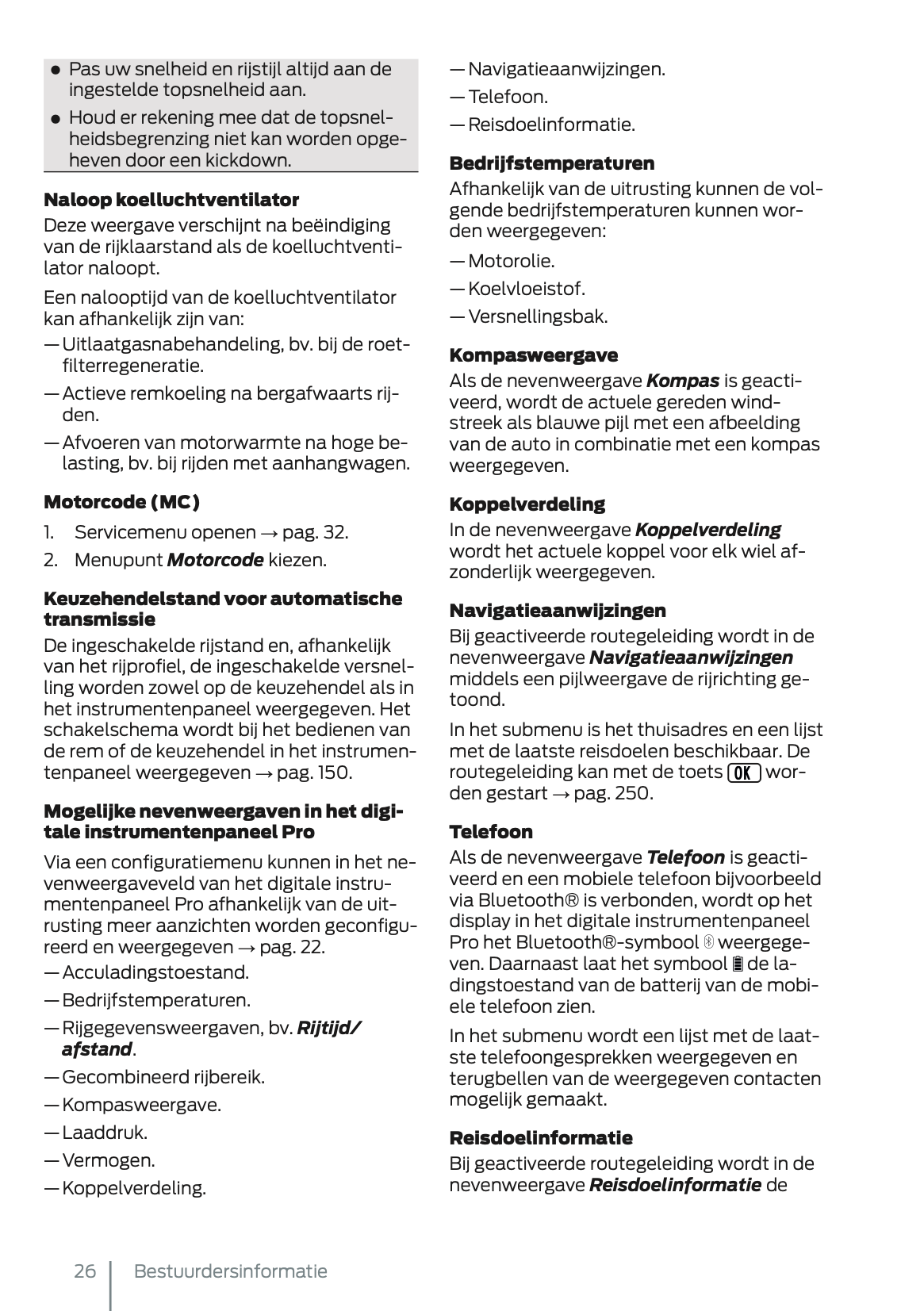 2024-2025 Ford Tourneo Connect/Transit Connect Plug-in-Hybrid Owner's Manual | Dutch