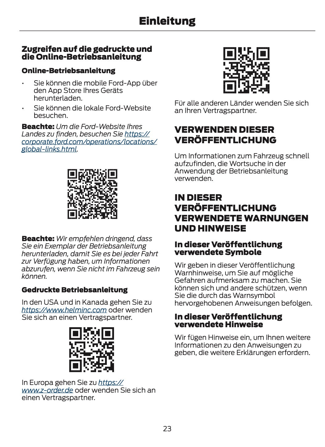 2026 Ford Tourneo Courier/Transit Courier Owner's Manual | German