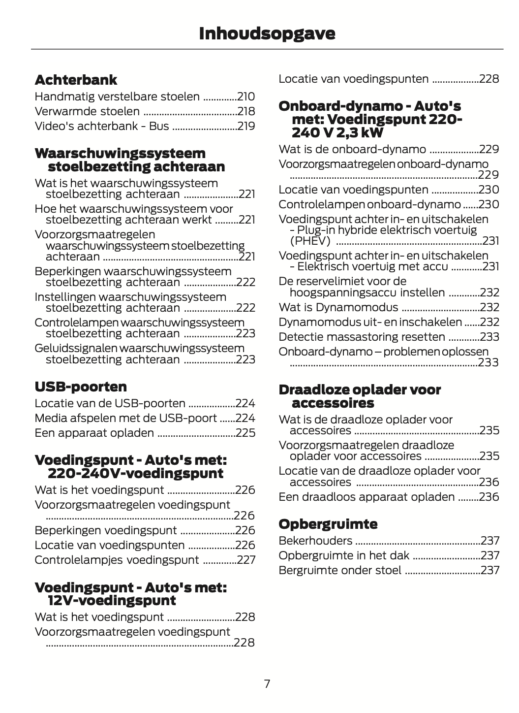 2024-2025 Ford Tourneo Custom/Transit Custom Owner's Manual | Dutch