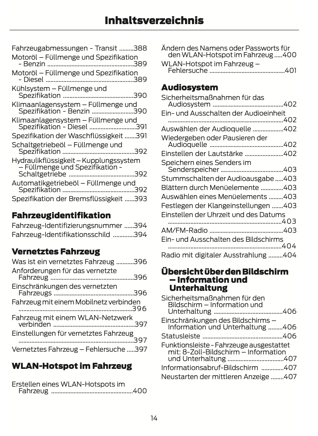 2024 Ford Tourneo Courier/Transit Courier Owner's Manual | German