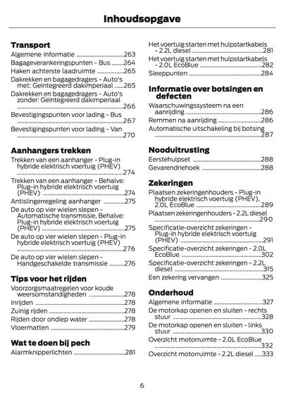 2021-2024 Ford Tourneo Custom/Transit Custom Gebruikershandleiding | Nederlands