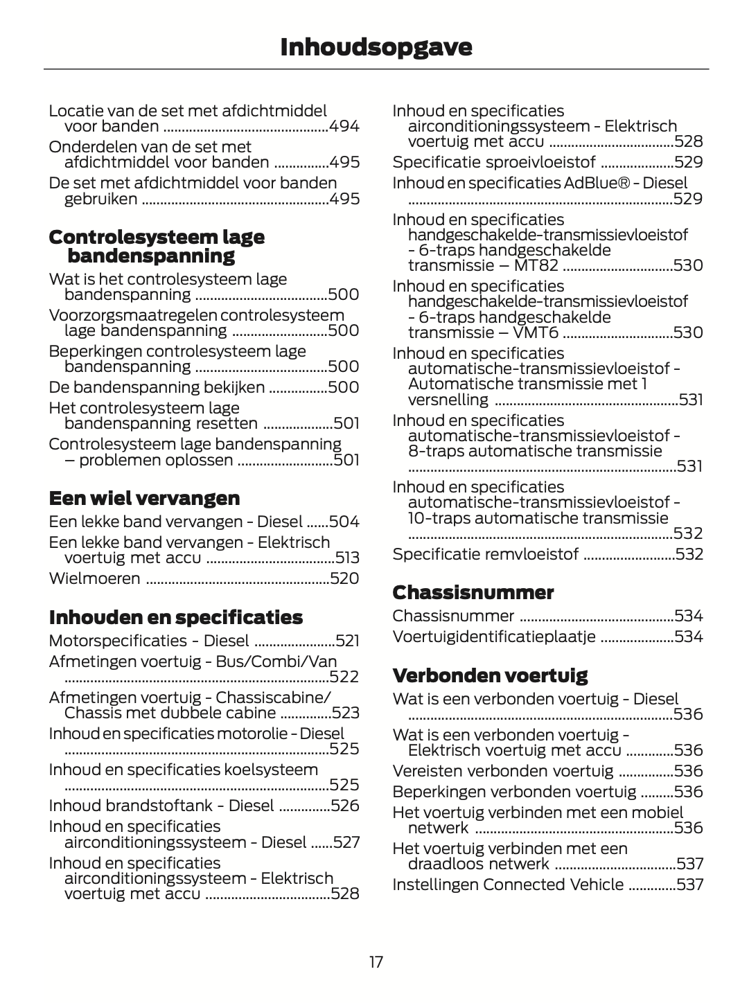 2024-2025 Ford Transit Owner's Manual | Dutch