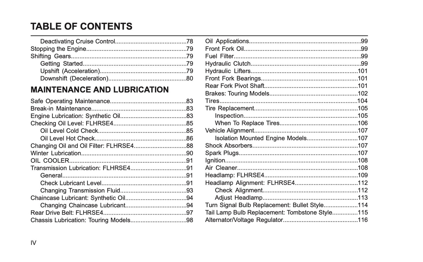 2008 Harley-Davidson FLHRSE4 Owner's Manual | English US
