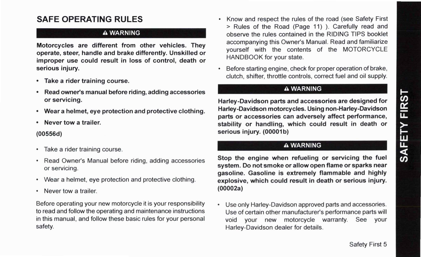 2010 Harley-Davidson FLSTSE Owner's Manual | English