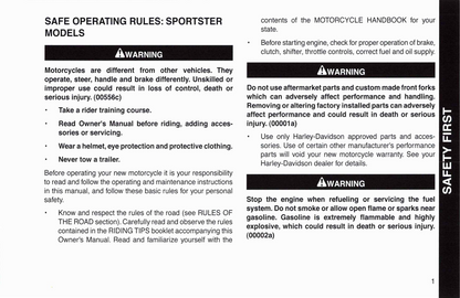 2008 Harley-Davidson Sportster Owner's Manual | English