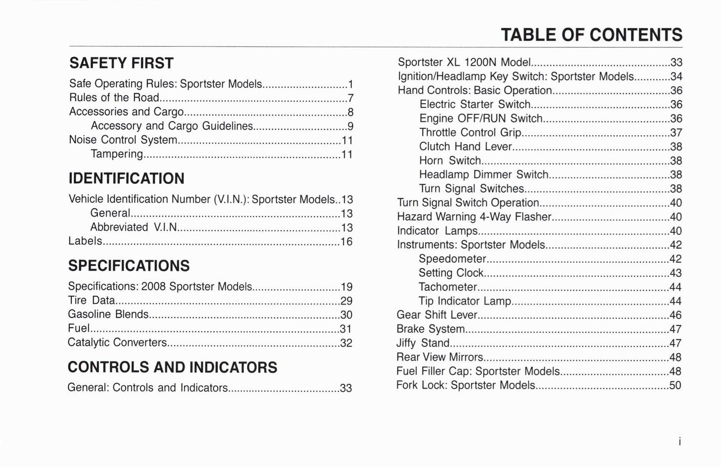 2008 Harley-Davidson Sportster Owner's Manual | English