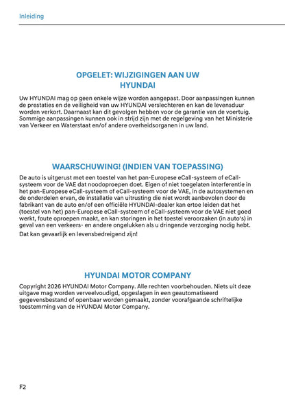 2026-2027 Hyundai Ioniq 3 Owner's Manual | Dutch