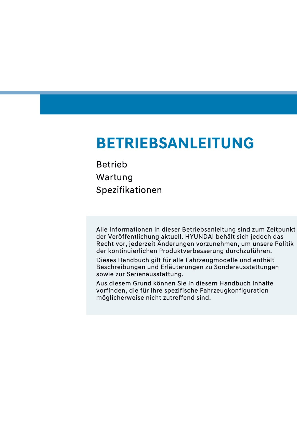 2026 Hyundai Kona Hybrid Bedienungsanleitung | Deutsch