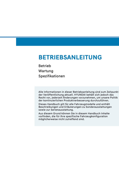 2026 Hyundai Kona Hybrid Bedienungsanleitung | Deutsch