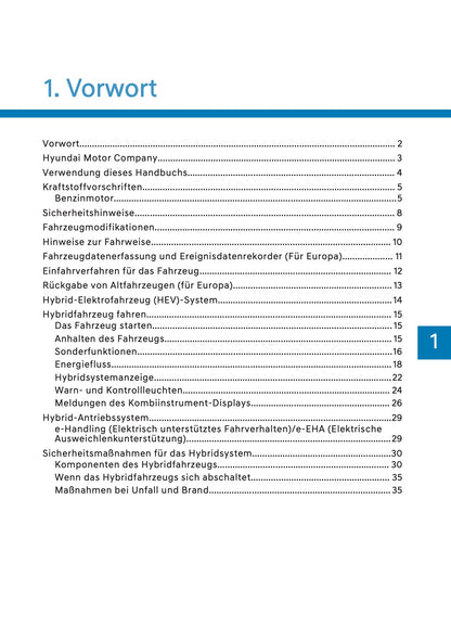 2026 Hyundai Kona Hybrid Bedienungsanleitung | Deutsch