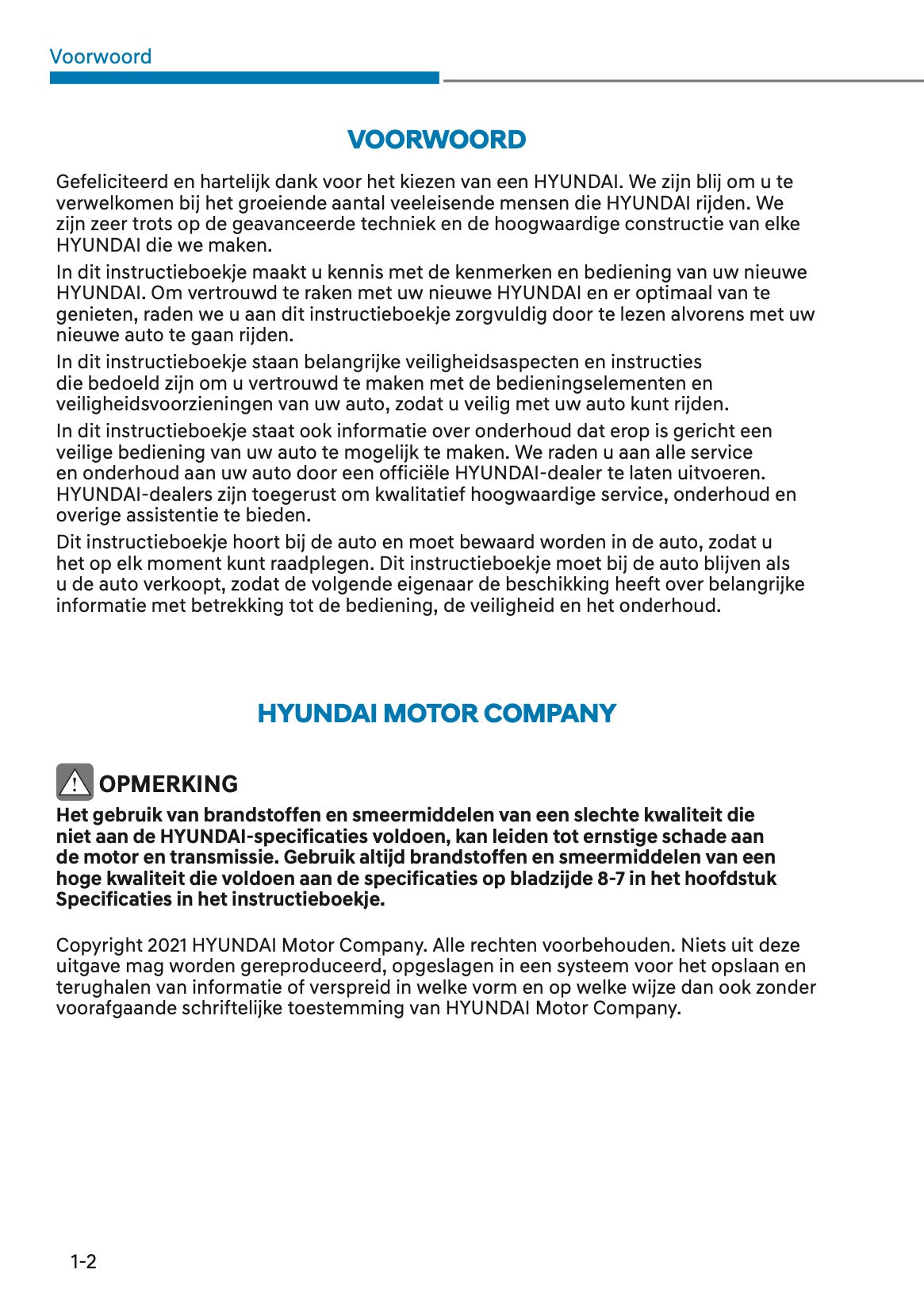2021 Hyundai Kona Owner's Manual | Dutch