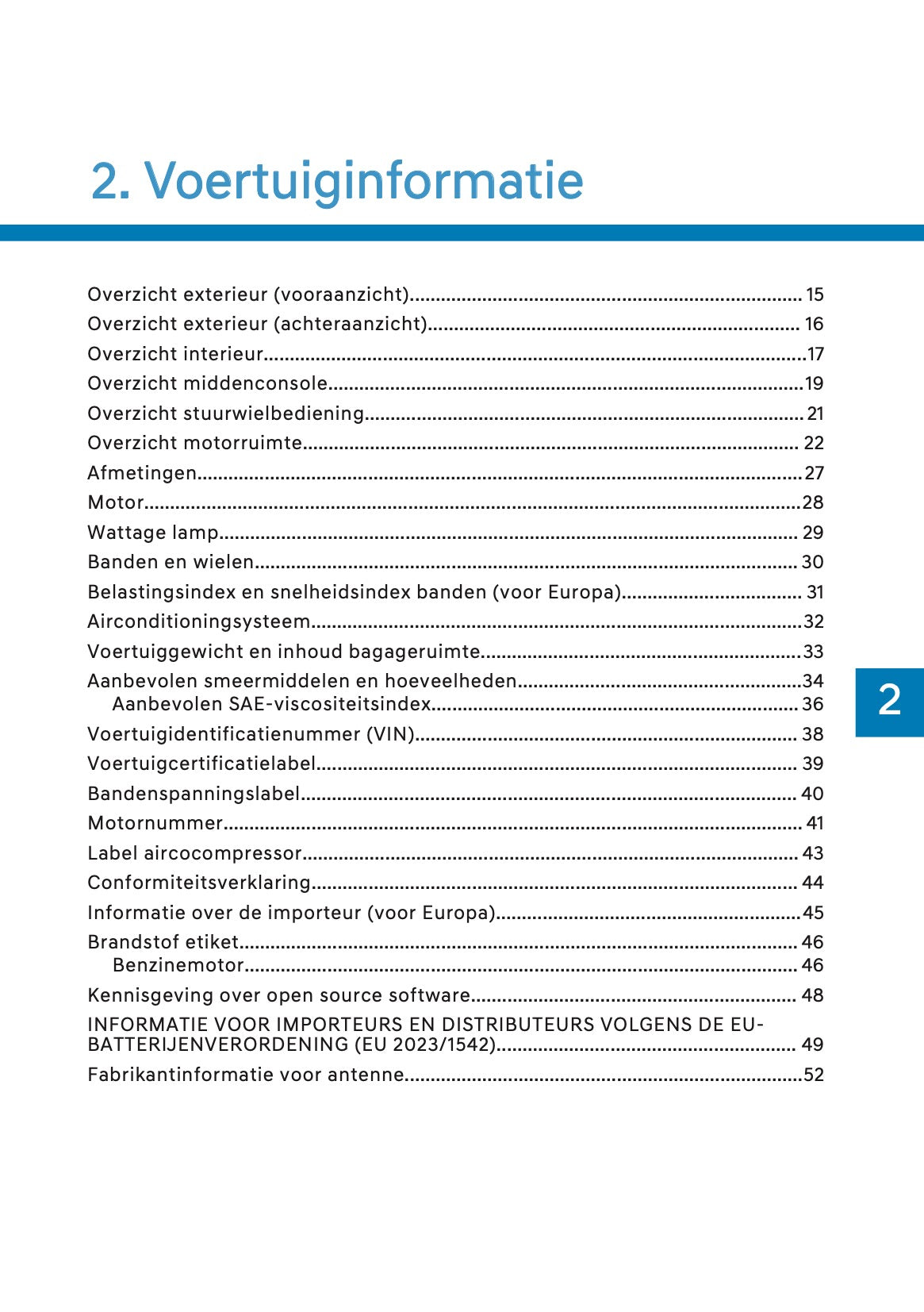 2026 Hyundai Kona Owner's Manual | Dutch