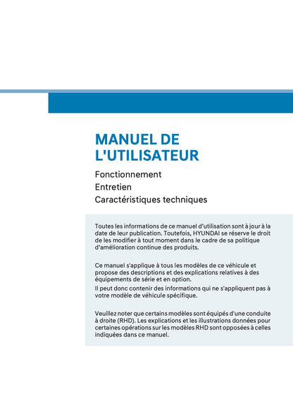 2025-2026 Hyundai Tucson Manuel du propriétaire | Français