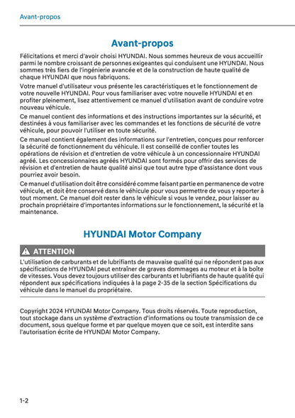 2025-2026 Hyundai Tucson Manuel du propriétaire | Français