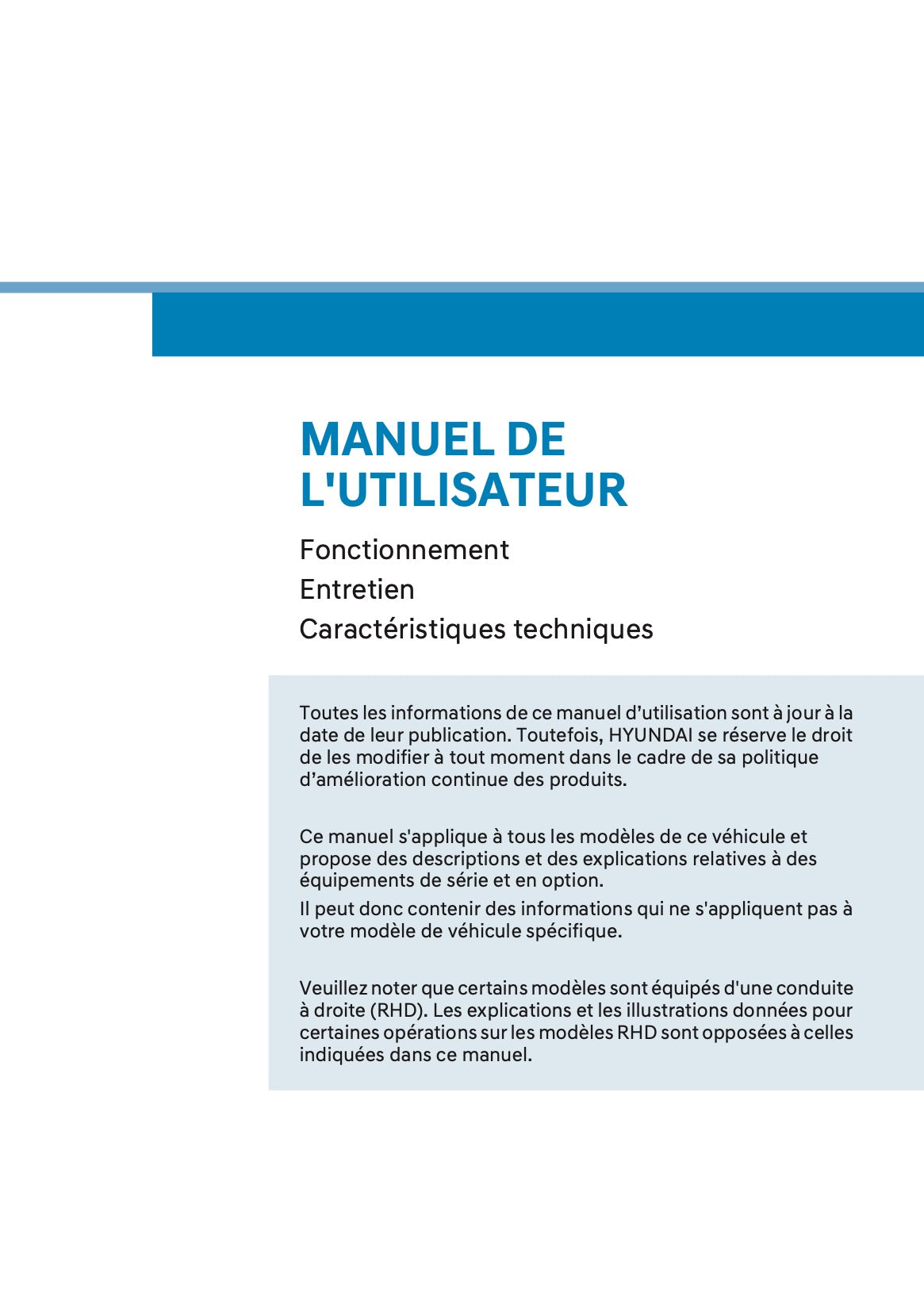 2025-2026 Hyundai Tucson/Tucson Hybrid Manuel du propriétaire | Français