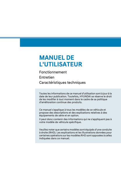 2025-2026 Hyundai Tucson/Tucson Hybrid Manuel du propriétaire | Français